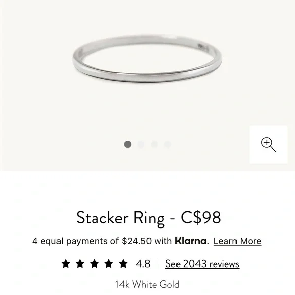 Mejuri 14 White Gold Stacker Rings - Bundle - Picture 4 of 6